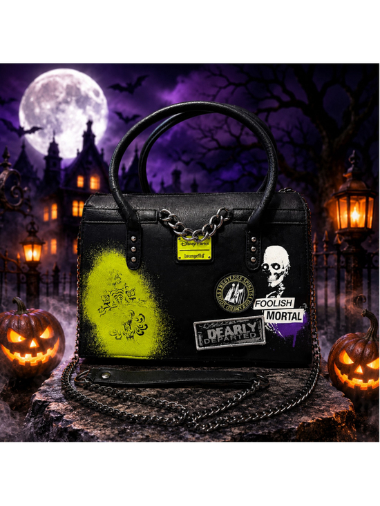 Loungefly Handbags - Disney Parks Loungefly Haunted Mansion Foolish Mortal Satchel Crossbody Bag